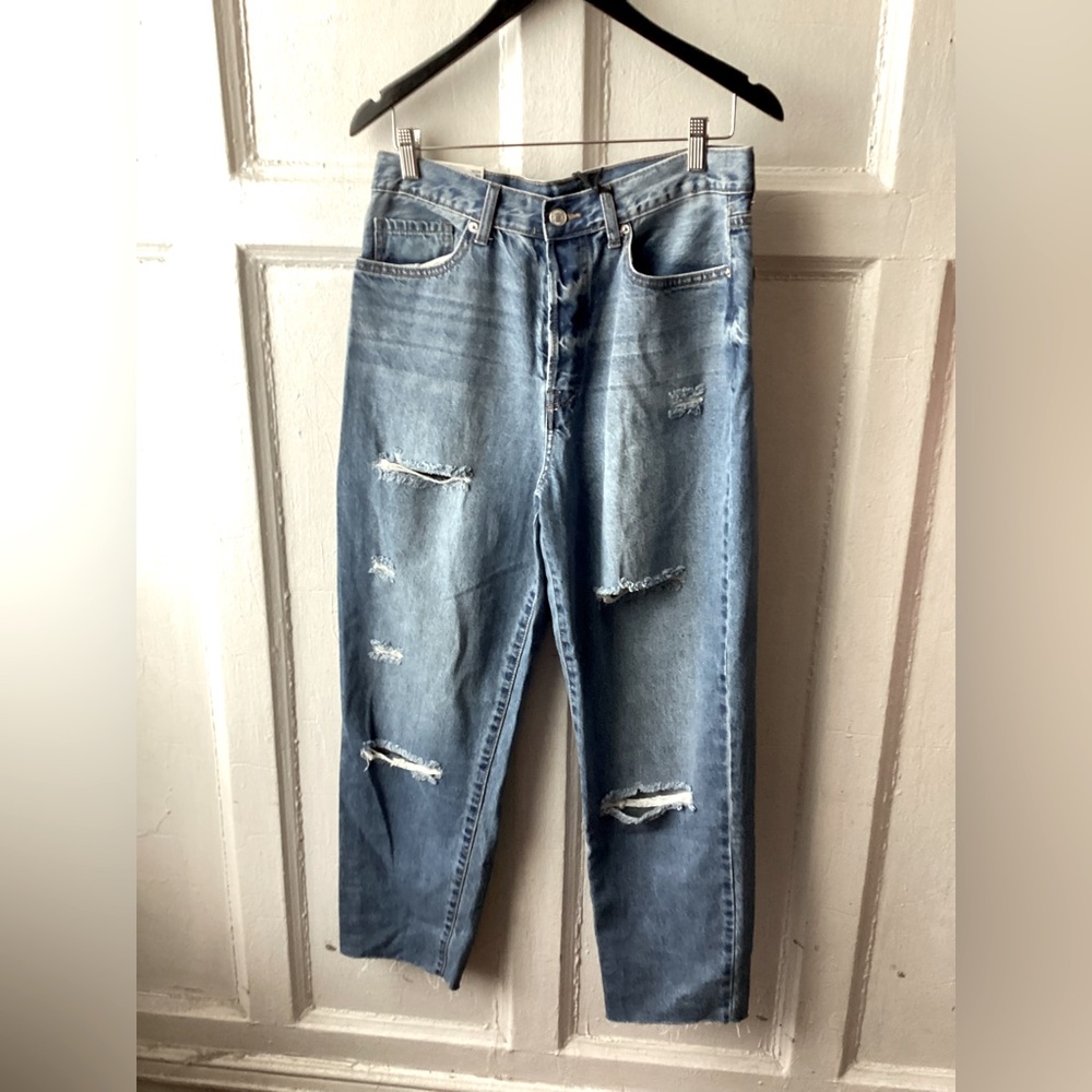 Forever 21 Classic Blue Denim Distressed Jeans